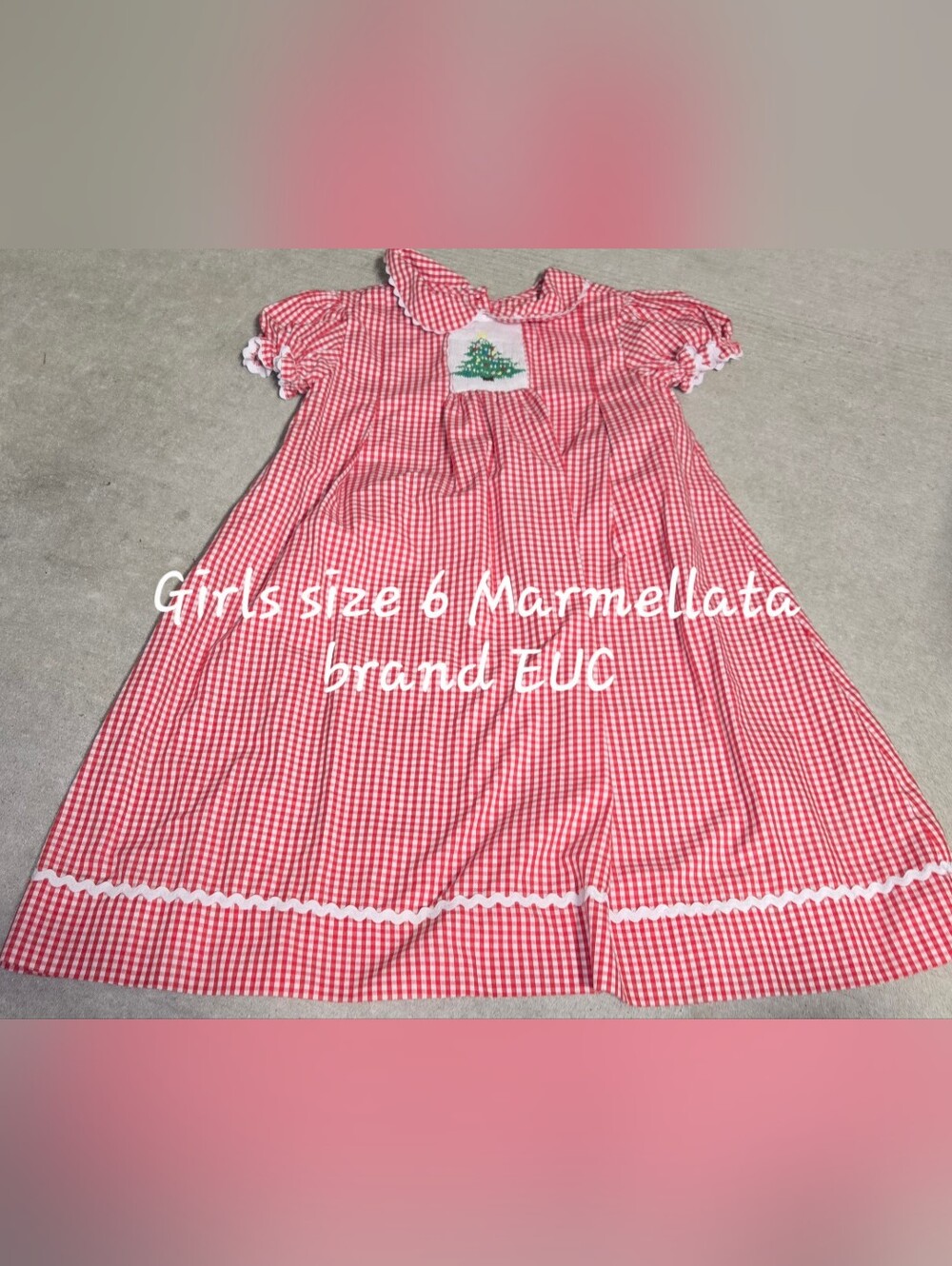 Marmellata Red Gingham Girls Christmas Dress